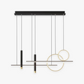 Suspension LED Moderne Double Anneaux Or Noir Pour Ambiance Premium