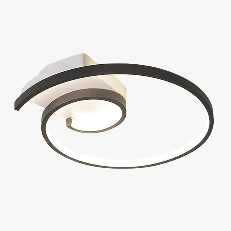Modern Spiral Metal Ceiling Light With Matte Black Or White Finish