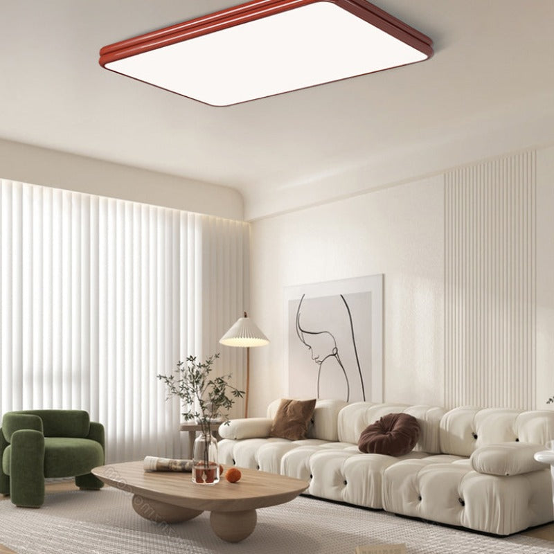 Retro LED Flush Mount Ceiling Light Metal And Acrylic Finish