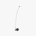 Nordic Grey Arc Led Floor Lamp With Marble And Metal Accents
