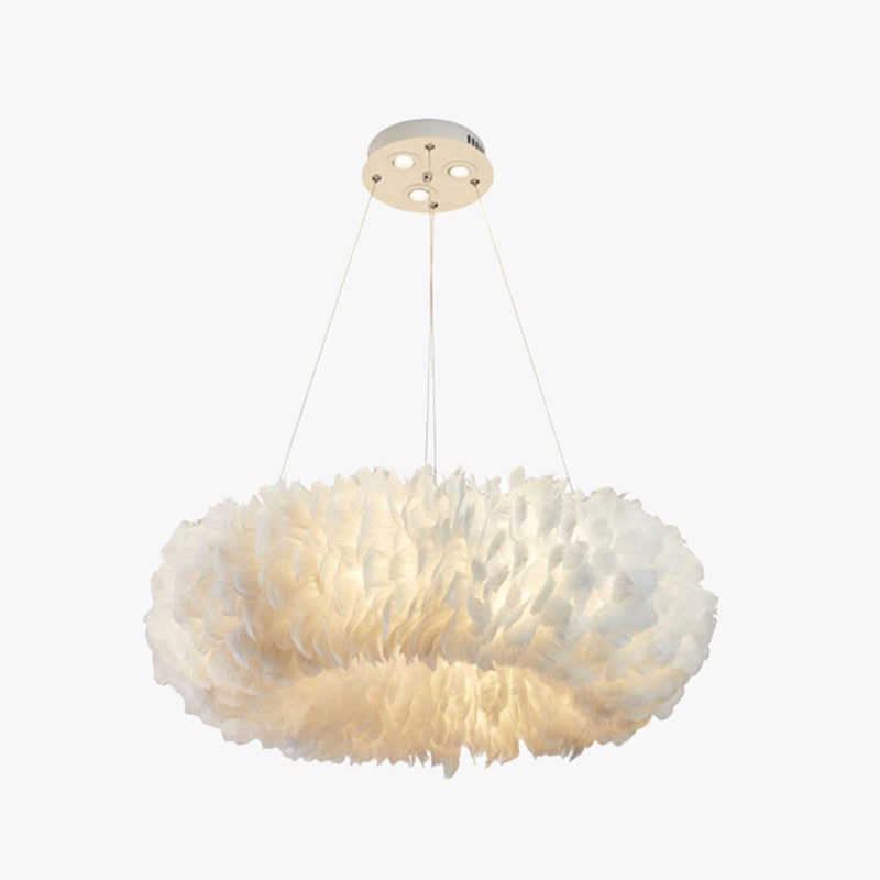 Feather Pendant Light With Led Even Lighting