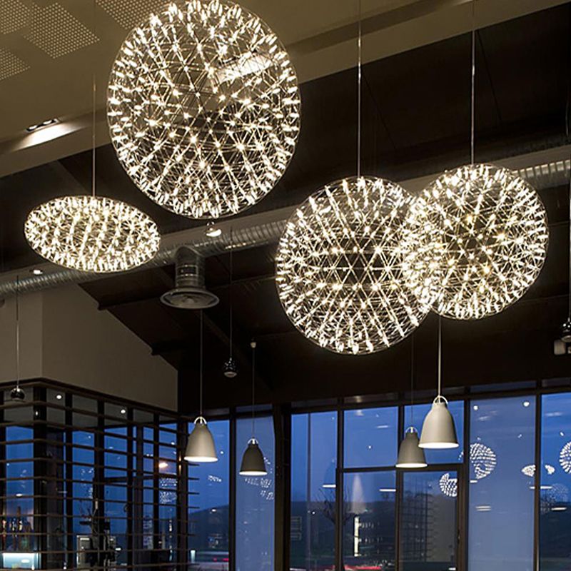 Art Deco Orbit Pendant Light With Firework Shade For Ambient Glow