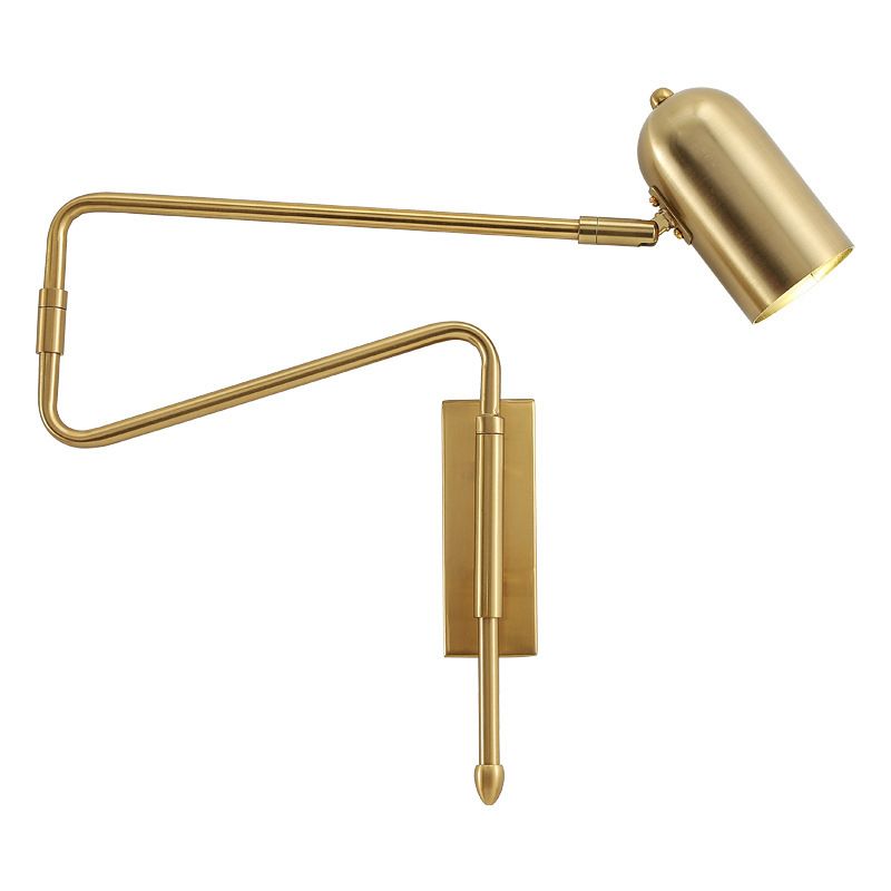 Modern Adjustable Wall Light In Black And Gold Metal Finish For Study