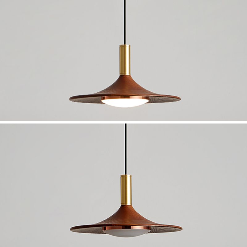 Rustic Cap Wood Pendant Light Natural Finish