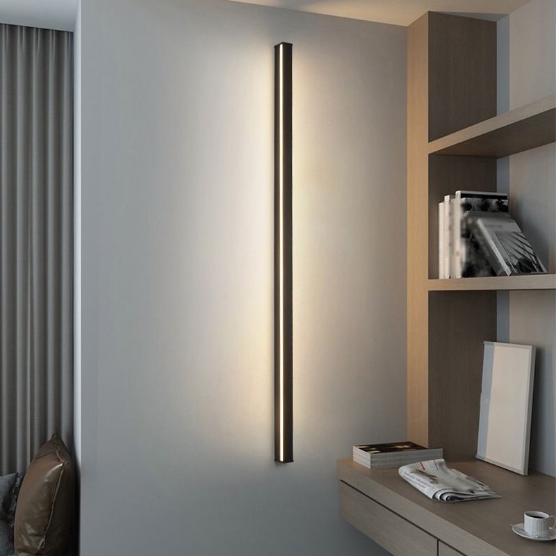 Black Metal Vanity Wall Light With Mirror Front