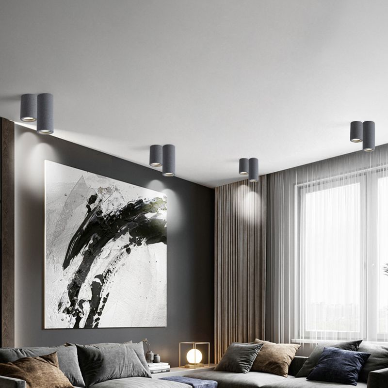 Aurora Cylinder LED Flush Mount Ceiling Light For Living Room
