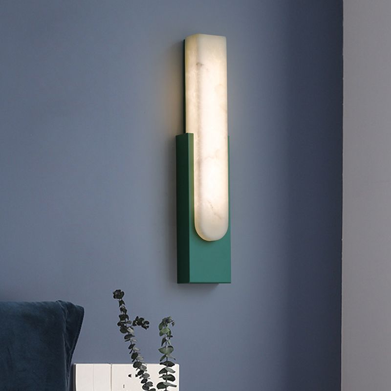 Rectangular Stone And Metal Wall Lamp With Triple Colour Temperatures
