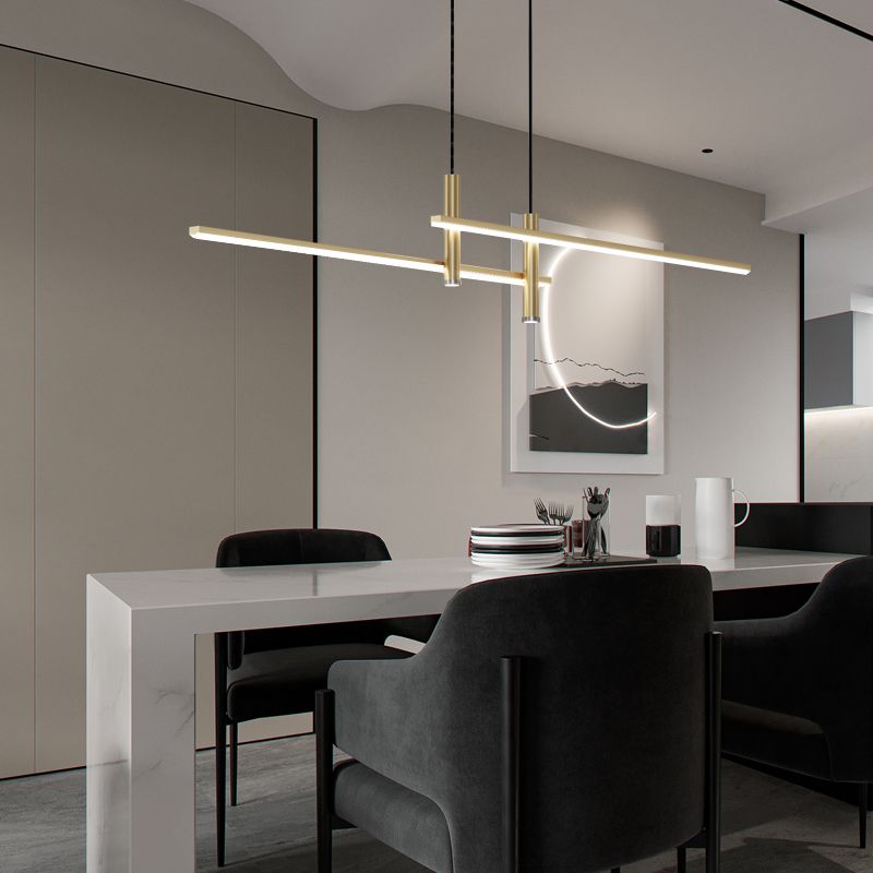 Modern Linear Pendant Light With Focused Dining Illumination