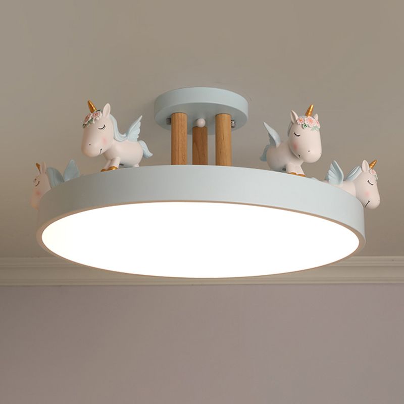 Nova Halo Round Semi Flush Ceiling Light for Living Rooms