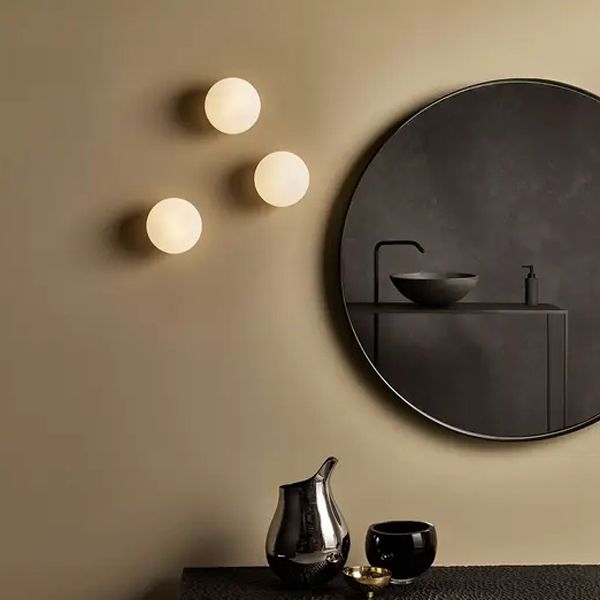 Globe Shape LED Vanity Wall Light Dimmable Warm White Glass Metal
