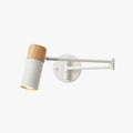 Nordic Can Shaped Adjustable Wall Lamp White Metal And Wood