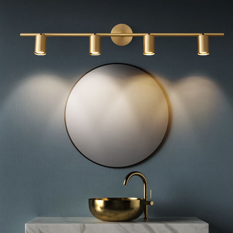 Modern Brass Cylinder Rotatable Spotlight Wall Lamp