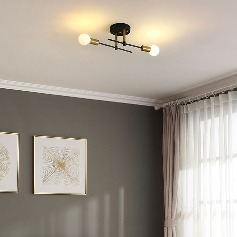 Globe Flush Mount Ceiling Light Glass And Metal Dimmable LED