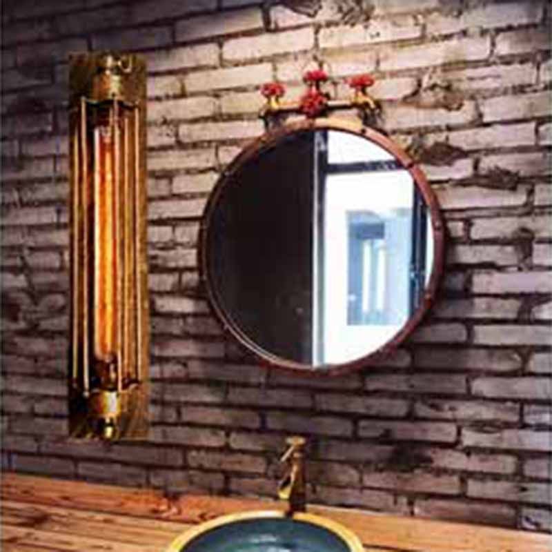 Vintage Cylinder Metal Wall Light in Antique Finishes