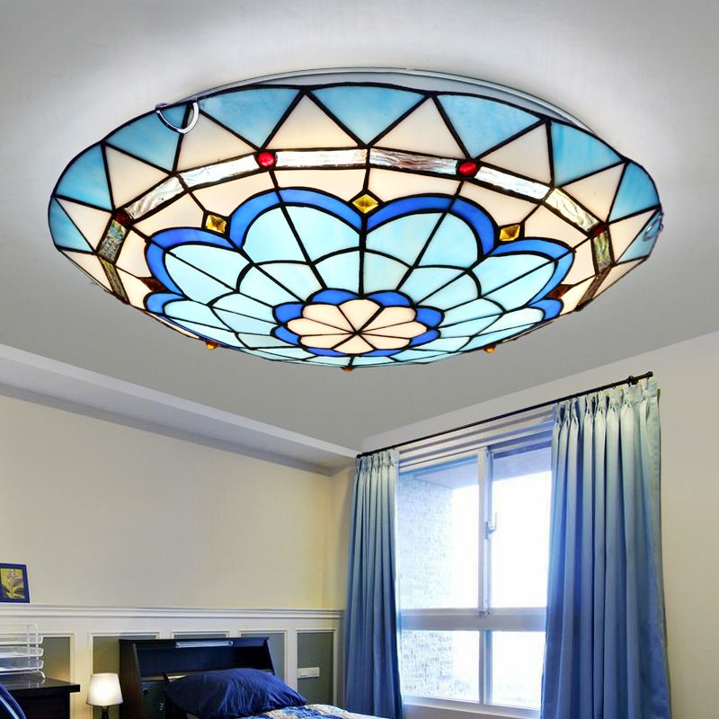Colorful Glass Flush Mount Ceiling Light For Bedroom