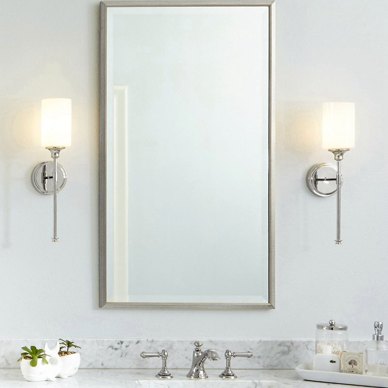 Nordic Vanity Wall Light In Black And Silver With Glass