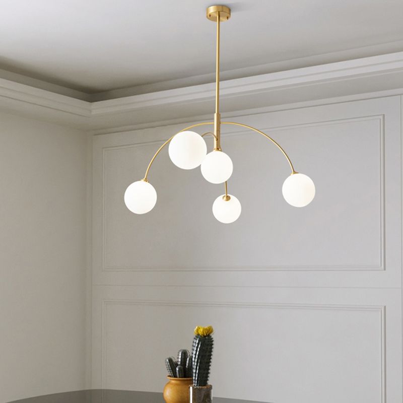Durable Globe Pendant Light In Metal And Glass