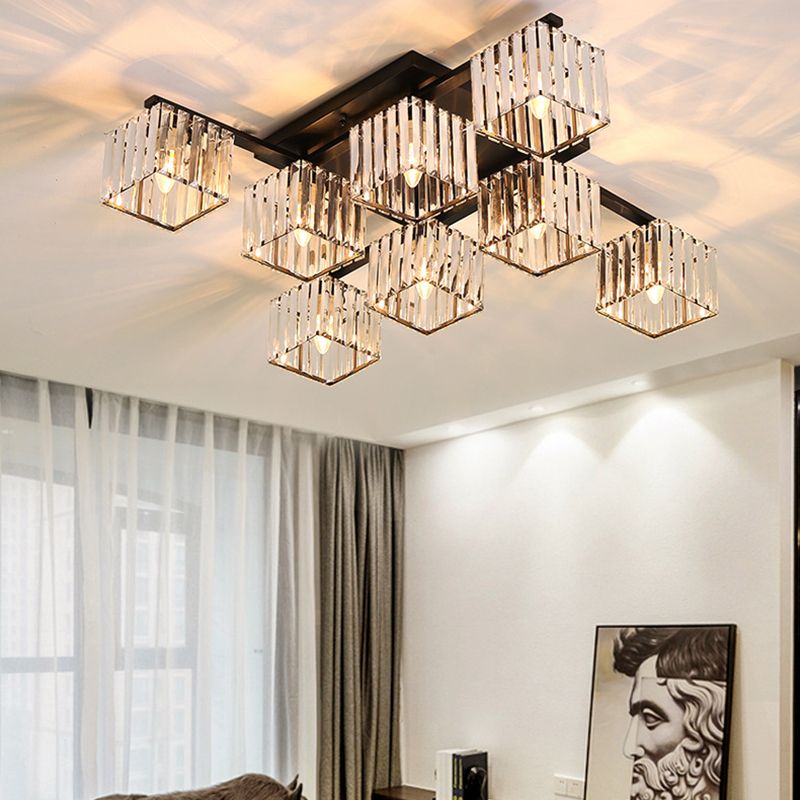NovaLume Arc Flush Mount Ceiling Light Black And Gold