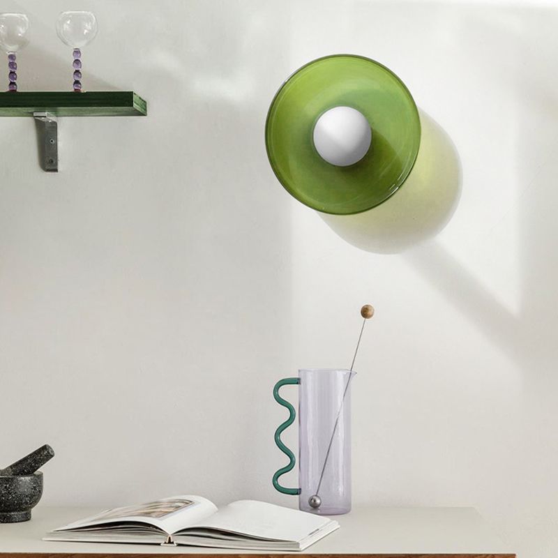 Elegant Glass Drum Ceiling Light With Metal Frame