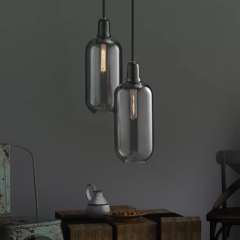 Cylinder Pendant Light With Marble Glass Finish