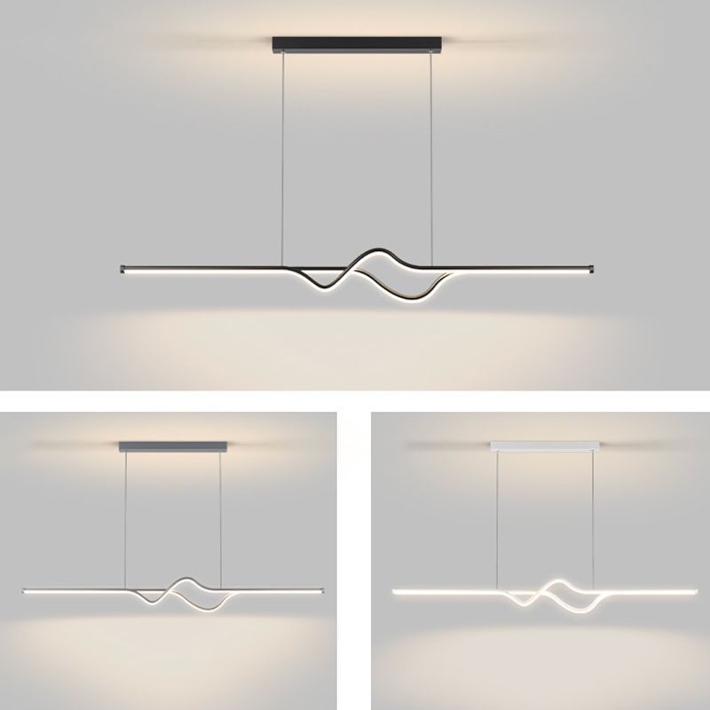 Modern Linear Pendant Light With Rust Resistant Metal Finish