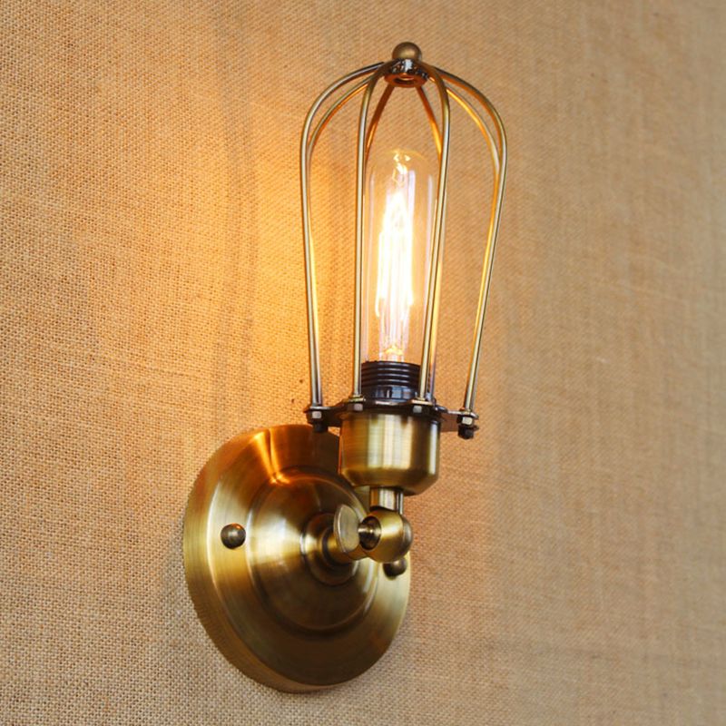 Vintage Iron Wall Lamp With Classic Finishes For Indoor Use Dimmable