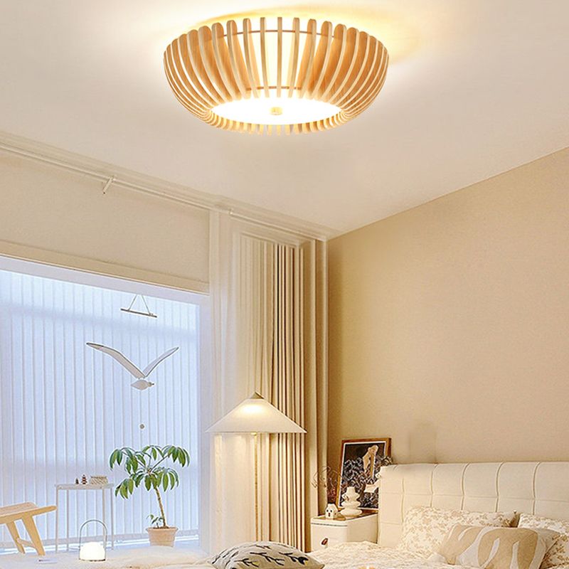 Aurora Wood And Acrylic Round LED Ceiling Light
