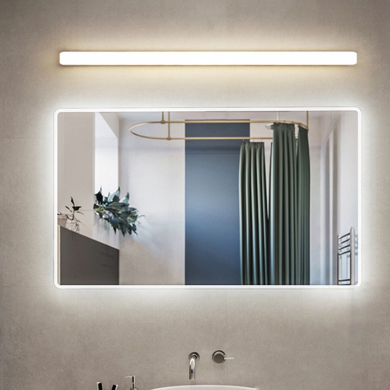 Premium White Bar Vanity Wall Light With Mirror Front