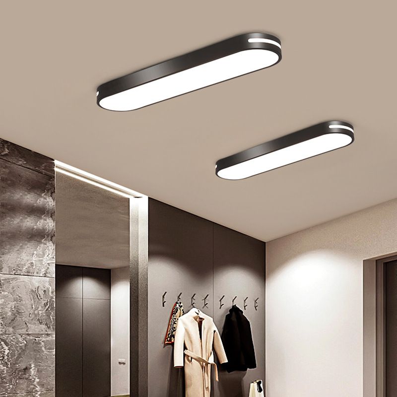 LuminaOval LED Flush Mount Ceiling Light Black White Grey Gold