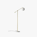 Curved Floor Lamp With Frosted Glass And Metal Base