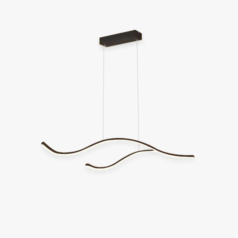 Elegant Curved Linear Pendant Light Black Gold