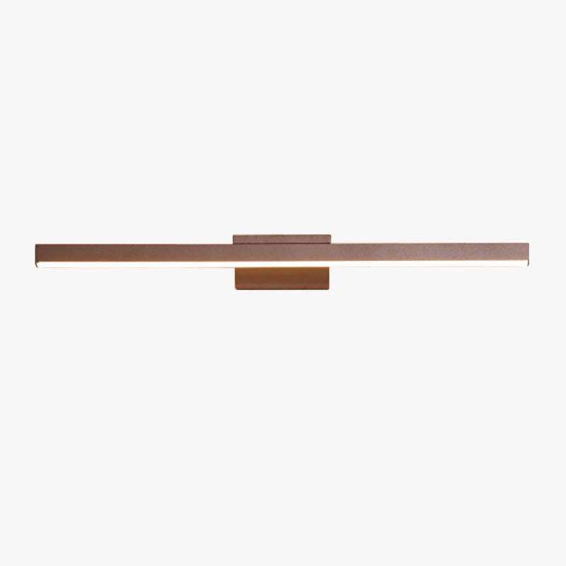 Modern Linear Metal Wall Lamp With Mirror Front And Silicone Shade