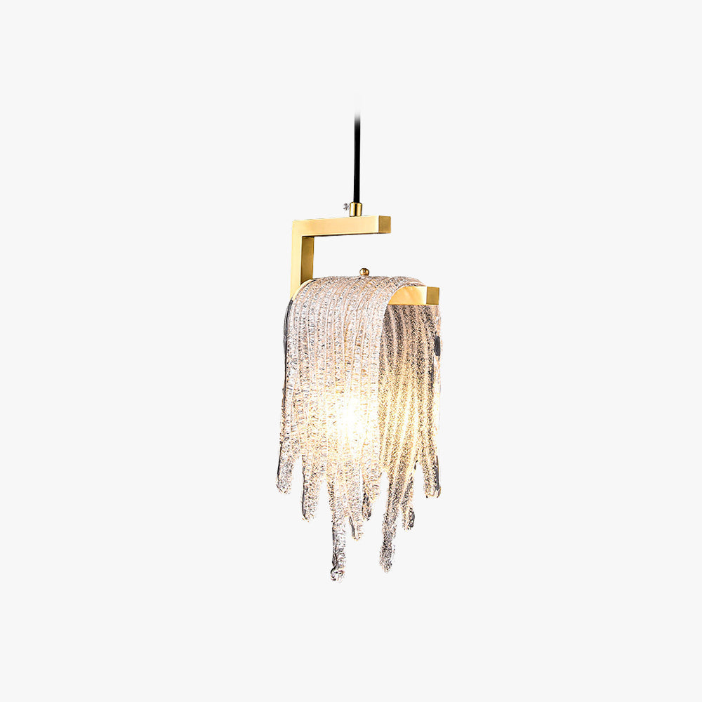 Gold Jelly Pendant Light With Crystal Accents