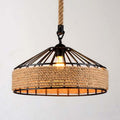 Timeless Industrial Rope Pendant Light In Black