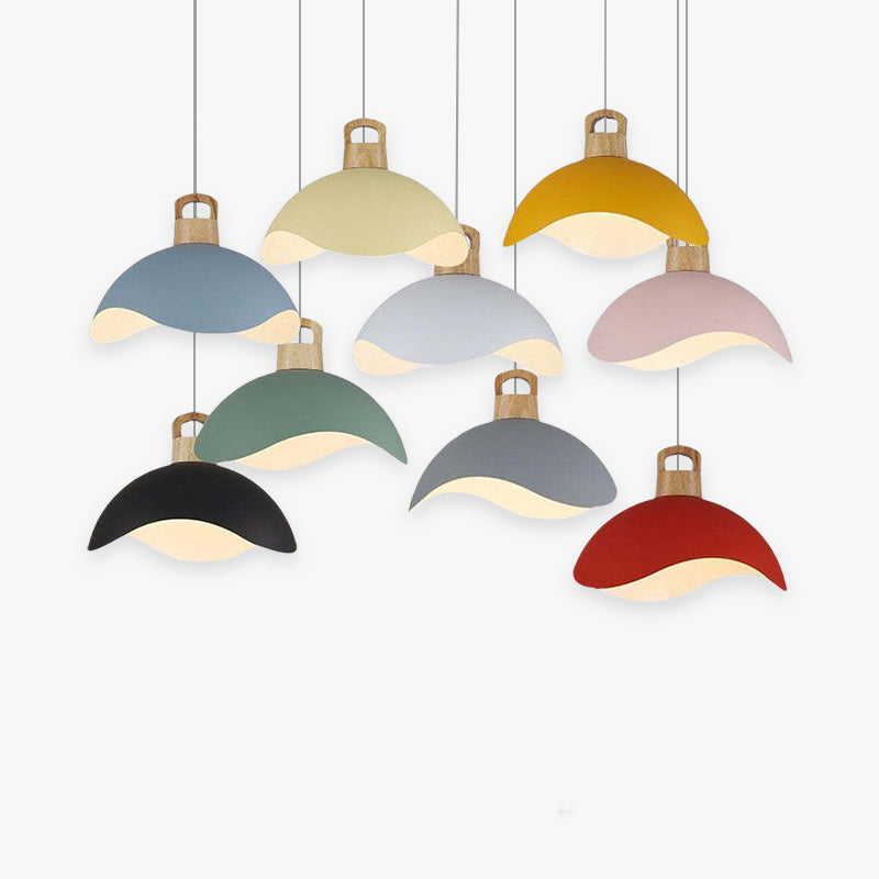 Premium Wood And Metal Pendant Light With Ambient Glow