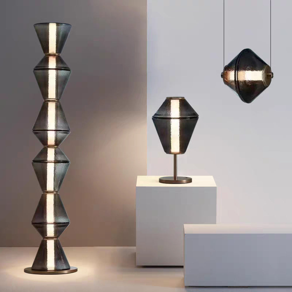 Lampe LED Pendante et Lampadaire Noir Verre Design Nordique