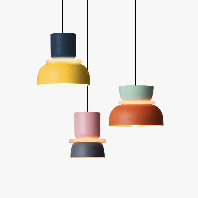 Two Tone Industrial Pendant Light With Colorful Glow