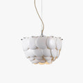 Art Deco Chandelier With Ceramic Leaf Accents And Metal