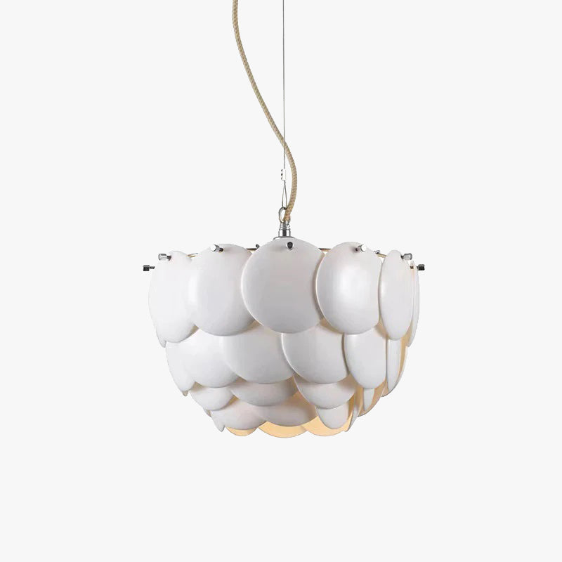 Art Deco Chandelier With Ceramic Leaf Accents And Metal