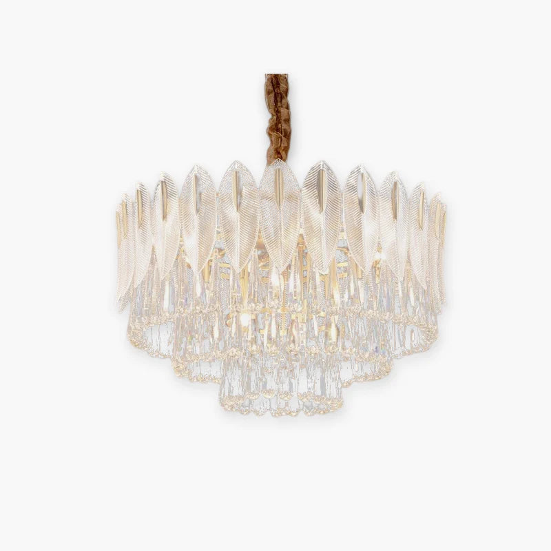 Gleaming Feather Crystal Chandelier For Living Room