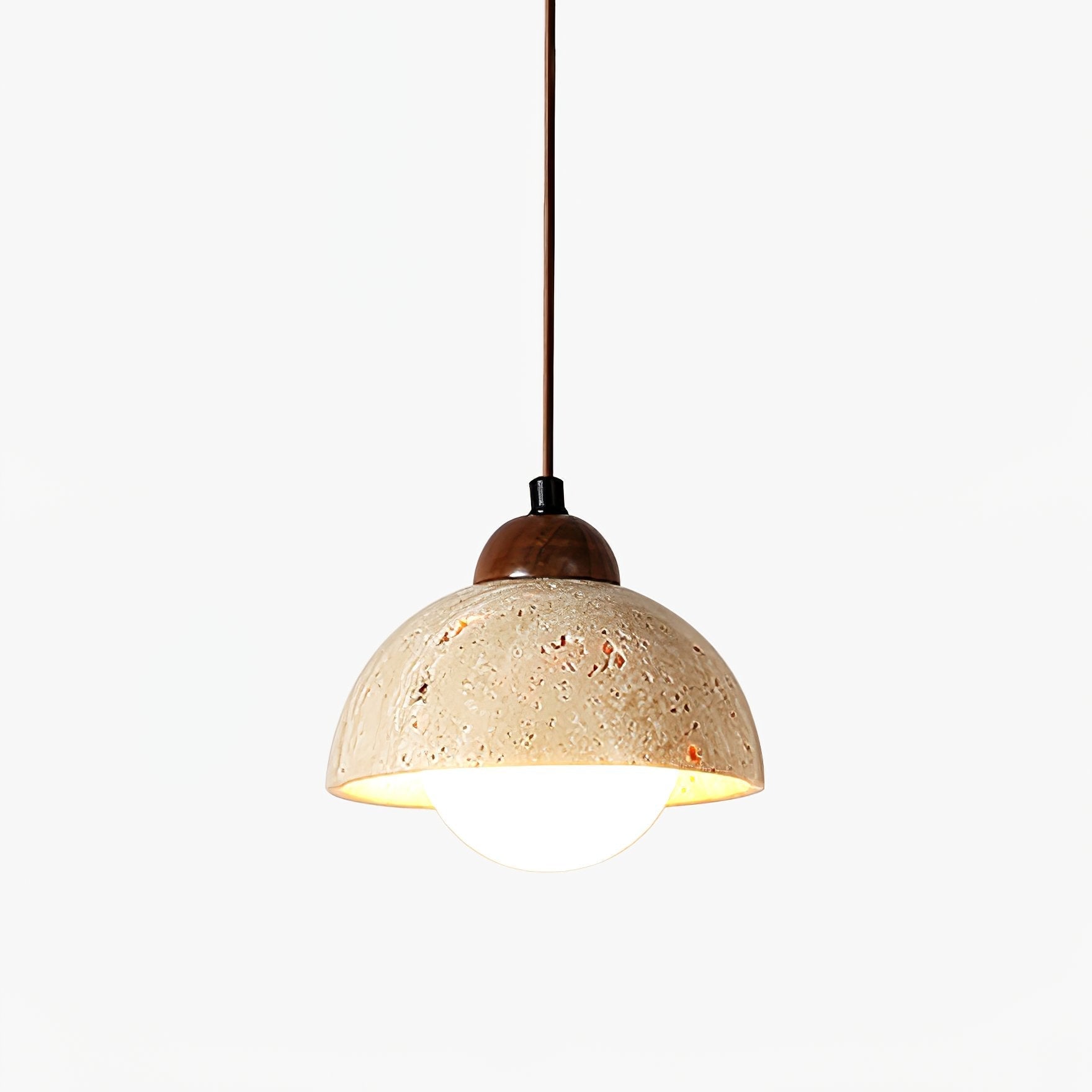 Dome Travertine Pendant Light For Ambient Glow