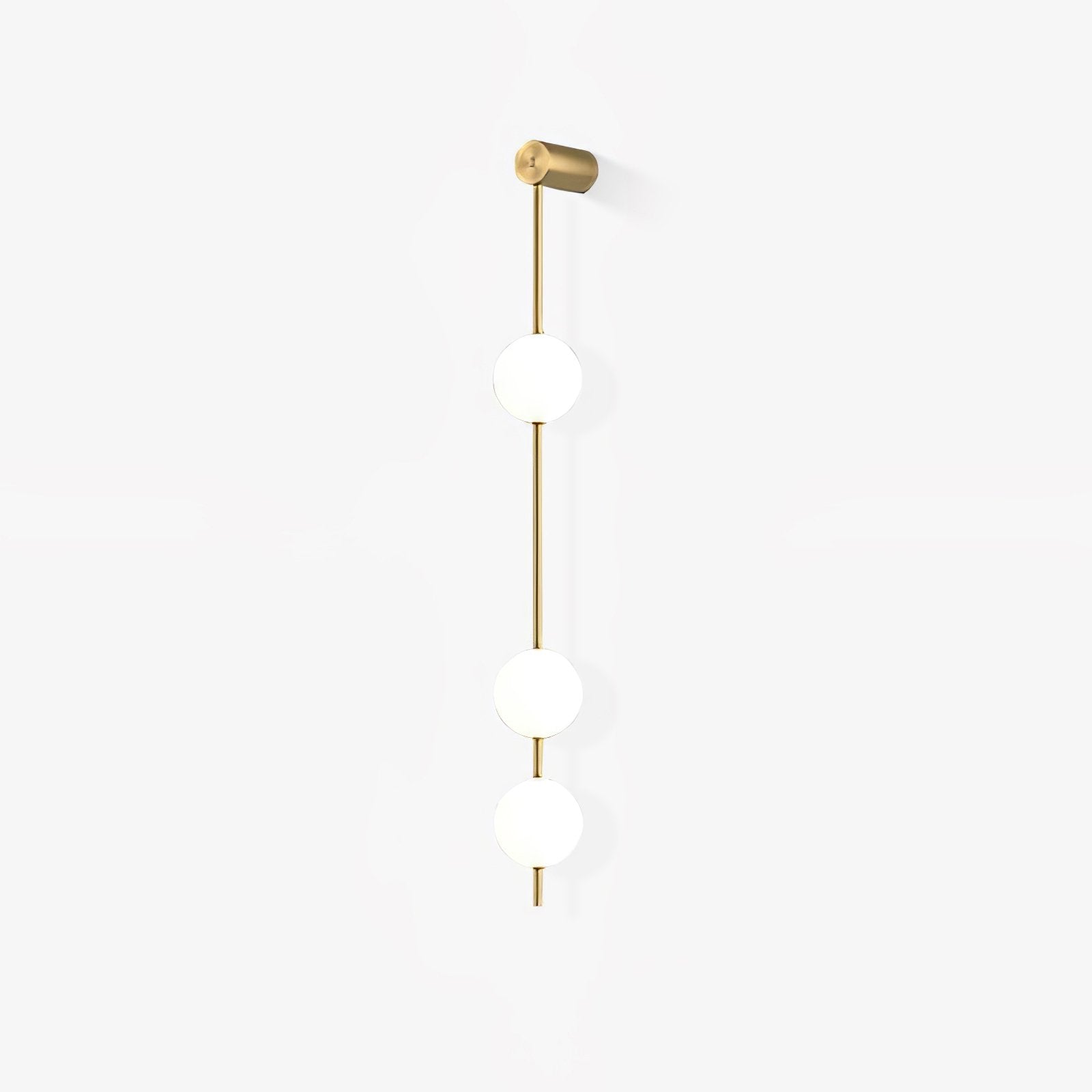 Vertical Stacked Glass Ball Wall Light With Brass Detailing