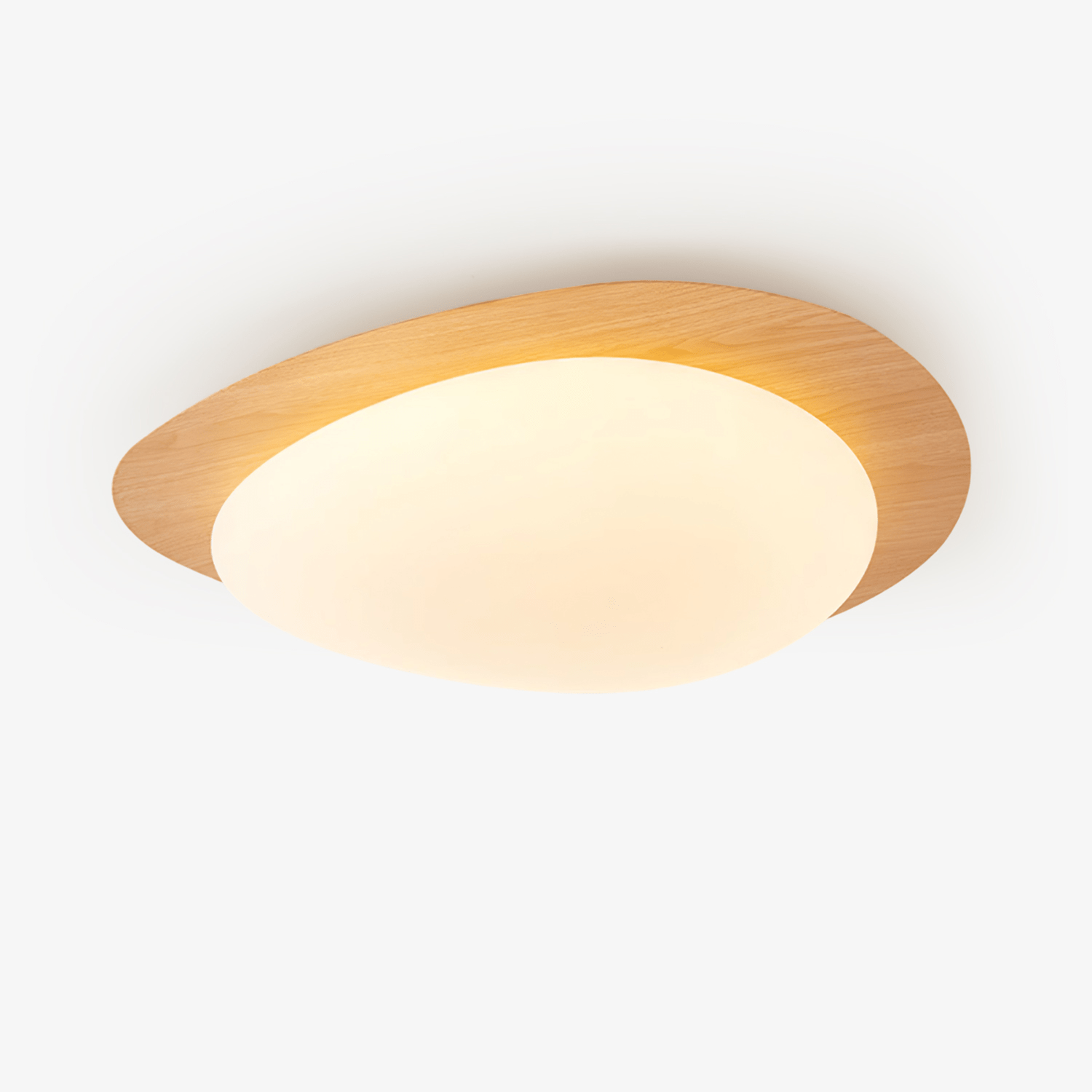 Walnut Pebble Ceiling Light With Warm Ambience