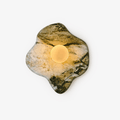 Organic Shaped Green Marble Wall Light With Matte Glass Globe