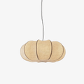 Beige Linen Pumpkin Pendant Light With Soft Glow