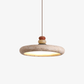 Yellow Travertine Disc Pendant Light for Warm Ambience