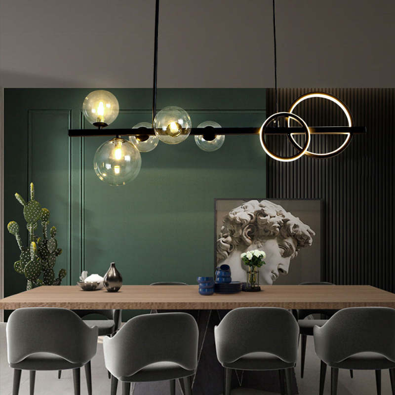 Bubble Circle Pendant Light With Warm Ring Glow