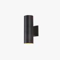 Minimalist Black Metal Outdoor Wall Light With Dual Heads