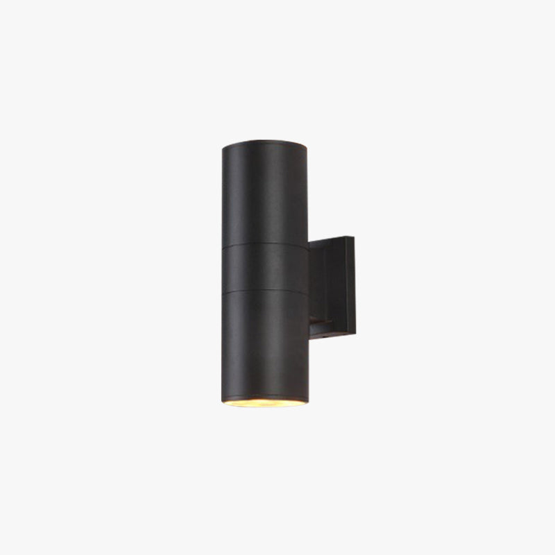Minimalist Black Metal Outdoor Wall Light With Dual Heads