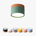 Contemporary Metal Cylindrical Flush Mount Ceiling Light Colours